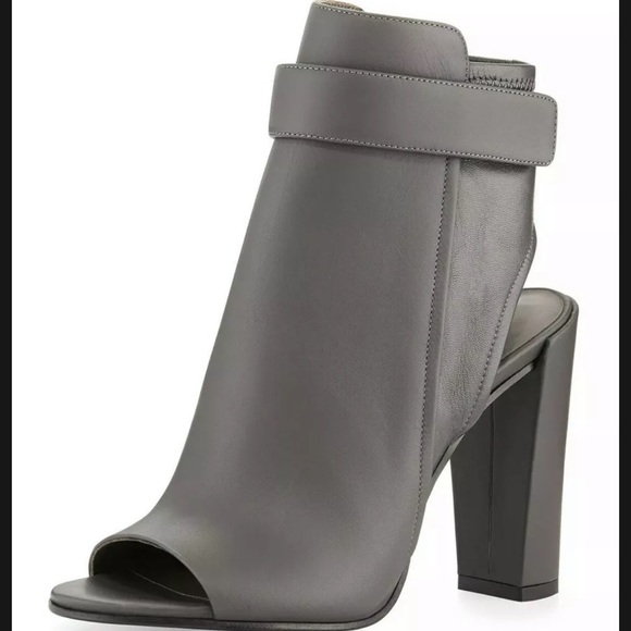 Vince Brigham Gray Peep Toe Booties 5.5 - Picture 1 of 7